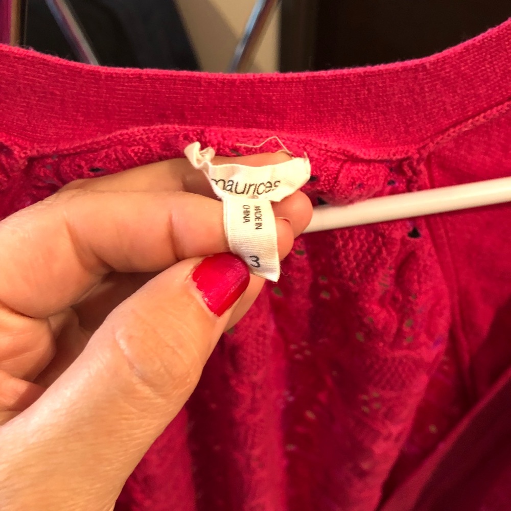 Maurices pink cardigan